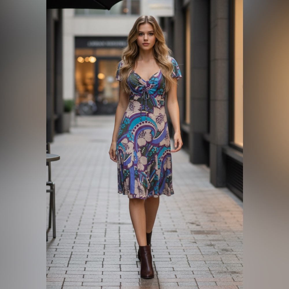 SANDRO FERRONE multicolor Flare Dress Med